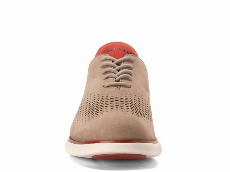 Cole Haan Men's 2.Zerogrand Lined Laser Wingtip - Dark Latte/Cinnabar/Ivory Size 12 Oxford Shoes