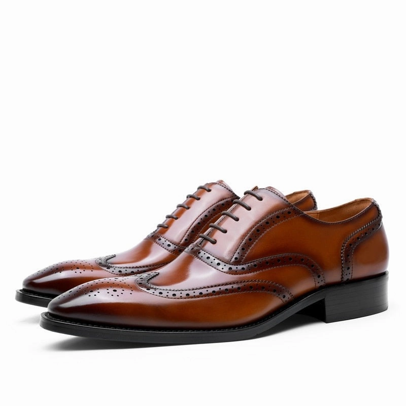 Oxford Shoes Outfit West Louis Formal Genuine Leather Business-Men Brogue Oxford Shoes