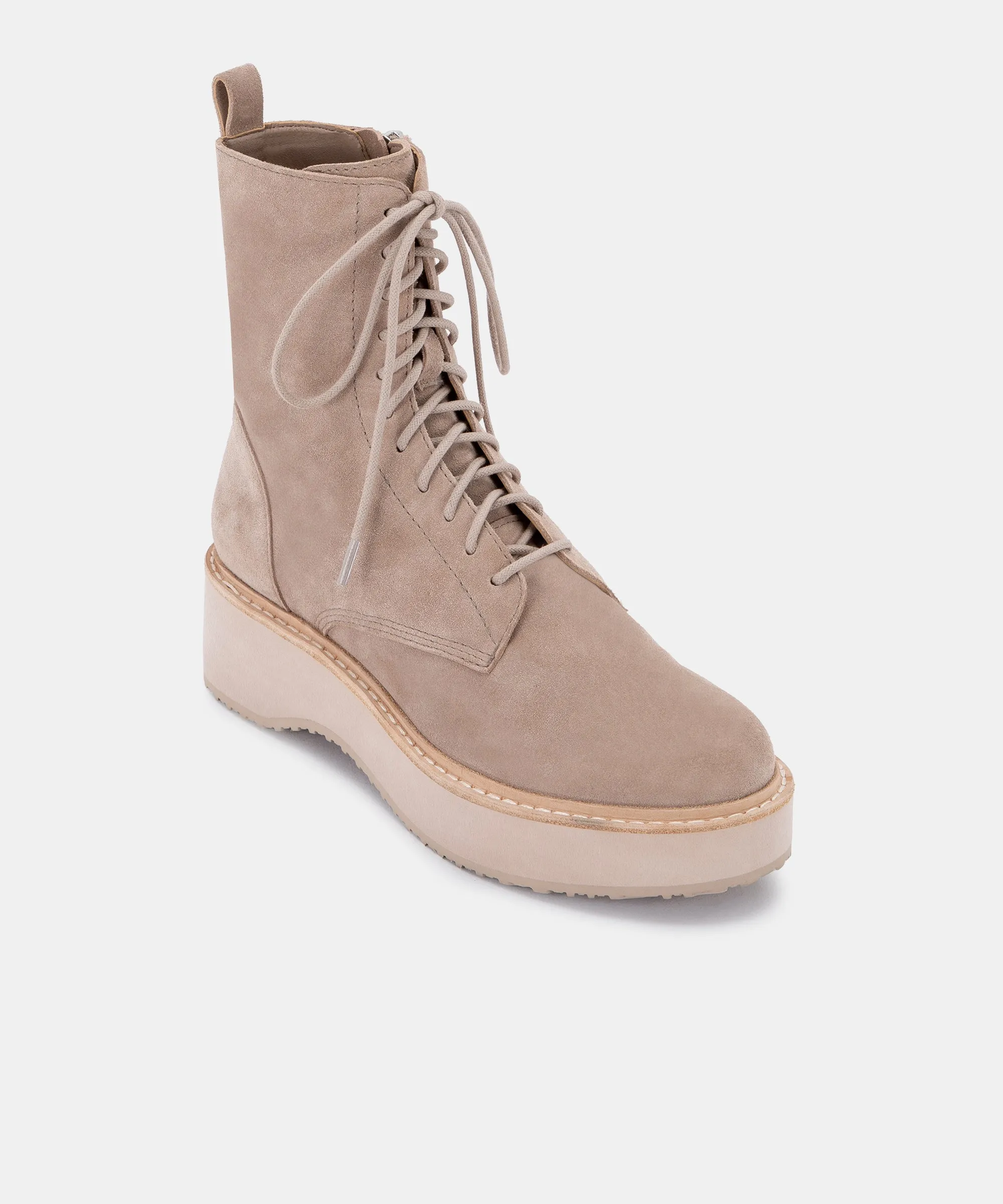 VELA BOOTS ALMOND SUEDE - re:vita Best Combat Boots For Petites