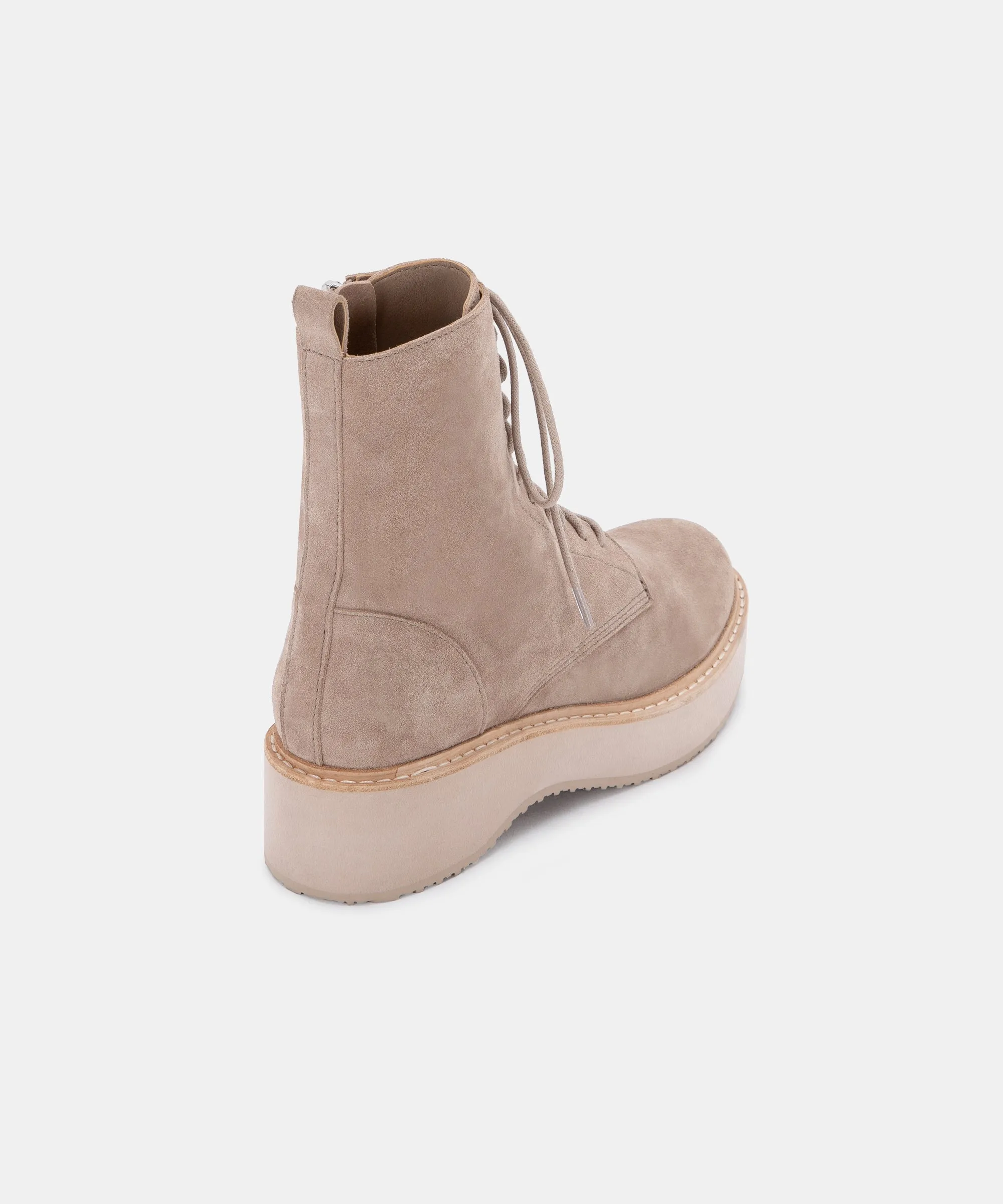 VELA BOOTS ALMOND SUEDE - re:vita Combat Boot Heels NULL