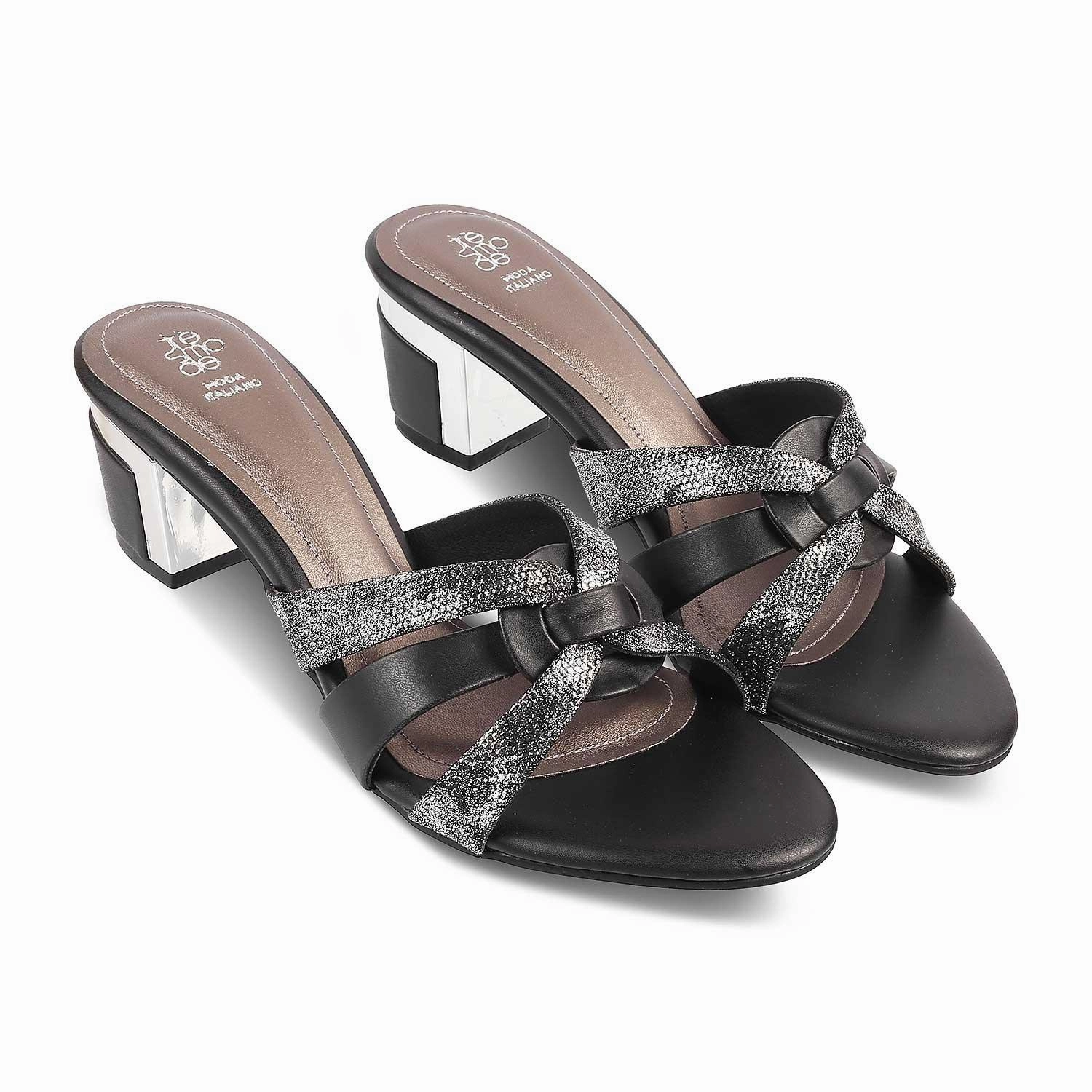 Montego Bay Sandals Resort The Elche Black Women's Dress Block Heel Sandals Tresmode