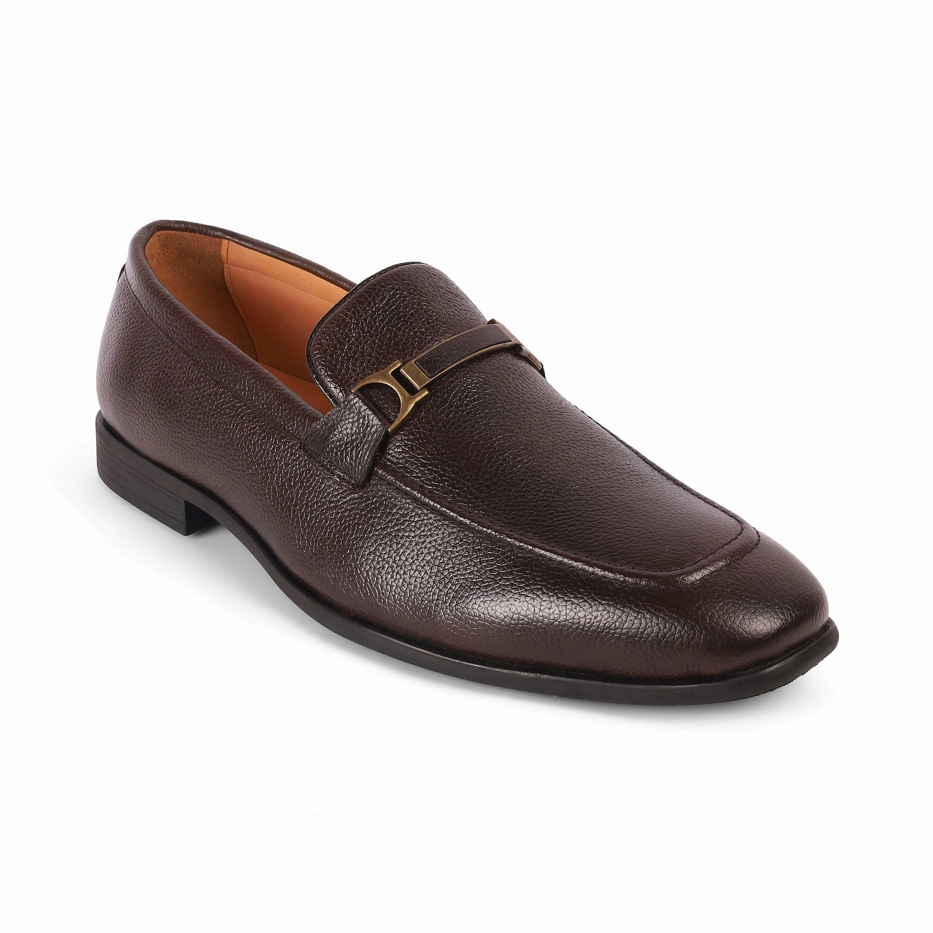 Tresmode Even Brown Men's Leather Loafers Chunky High Heel Loafers