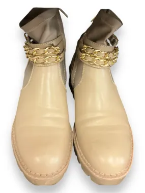 Boots Combat By Jones New York In Tan, Size: 7.5 Strike Leather Combat Boots