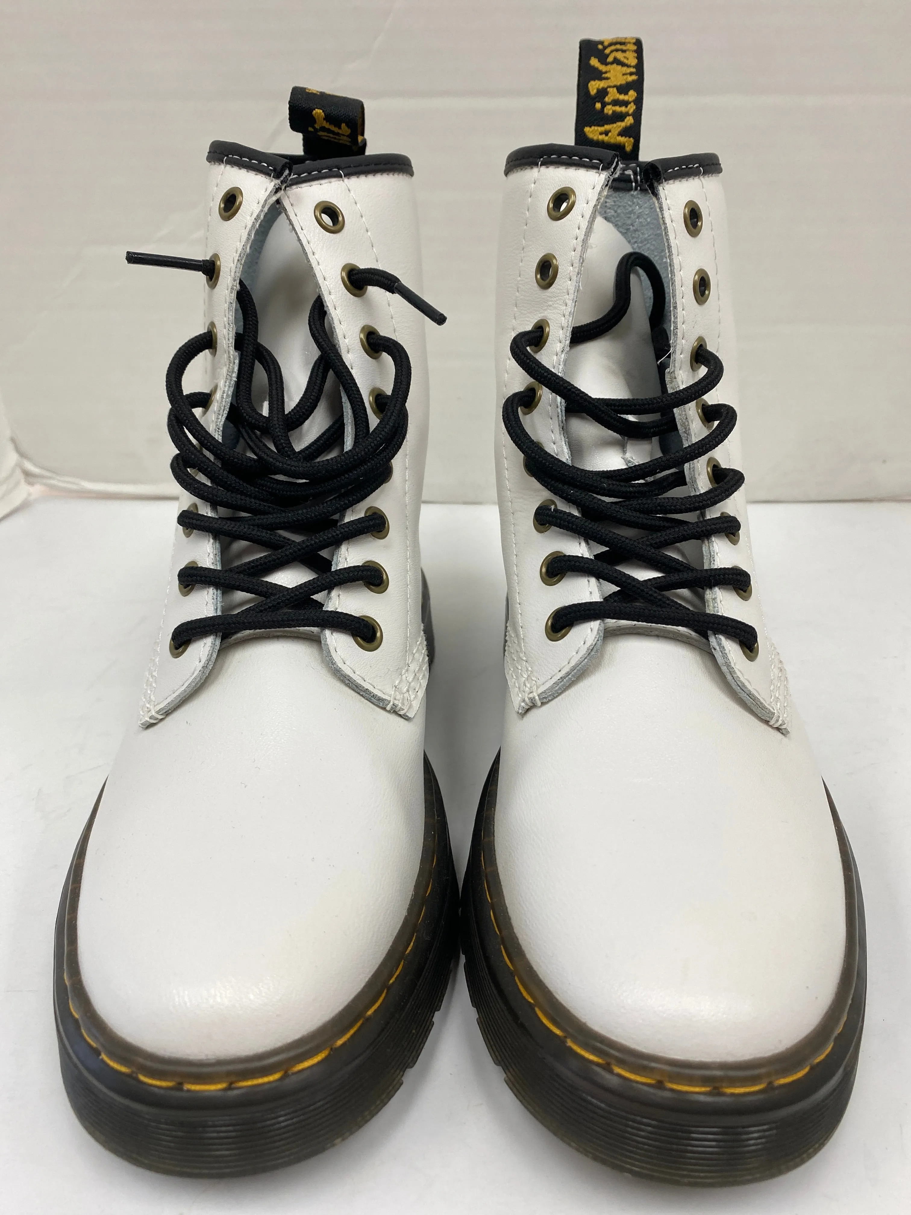 Boots Combat By Dr Martens In White, Size: 8 Sweater Dress With Combat Boots