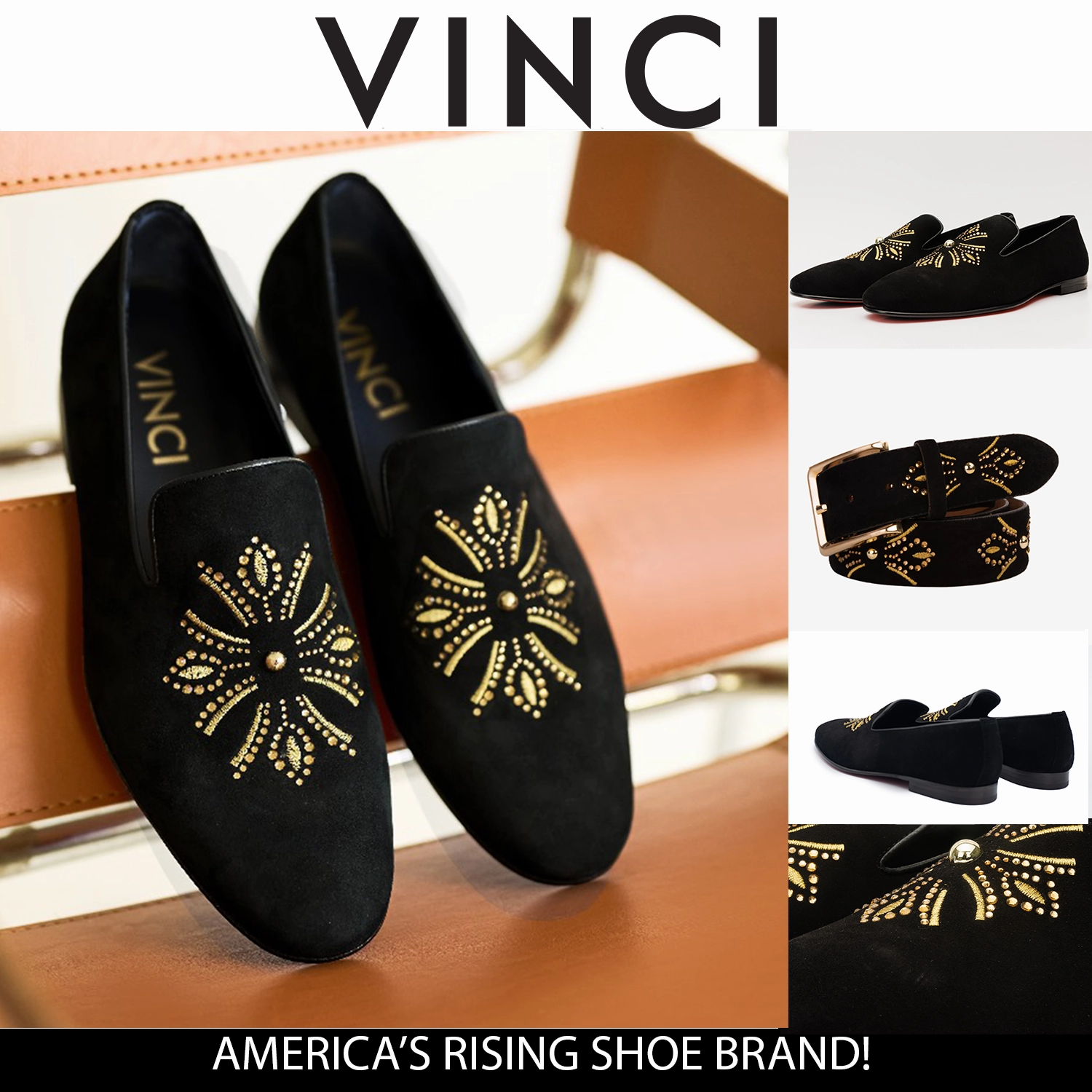 The Lazio Shoe Black Suede Slip-on Loafer Men Shoe Vinnys Loafers