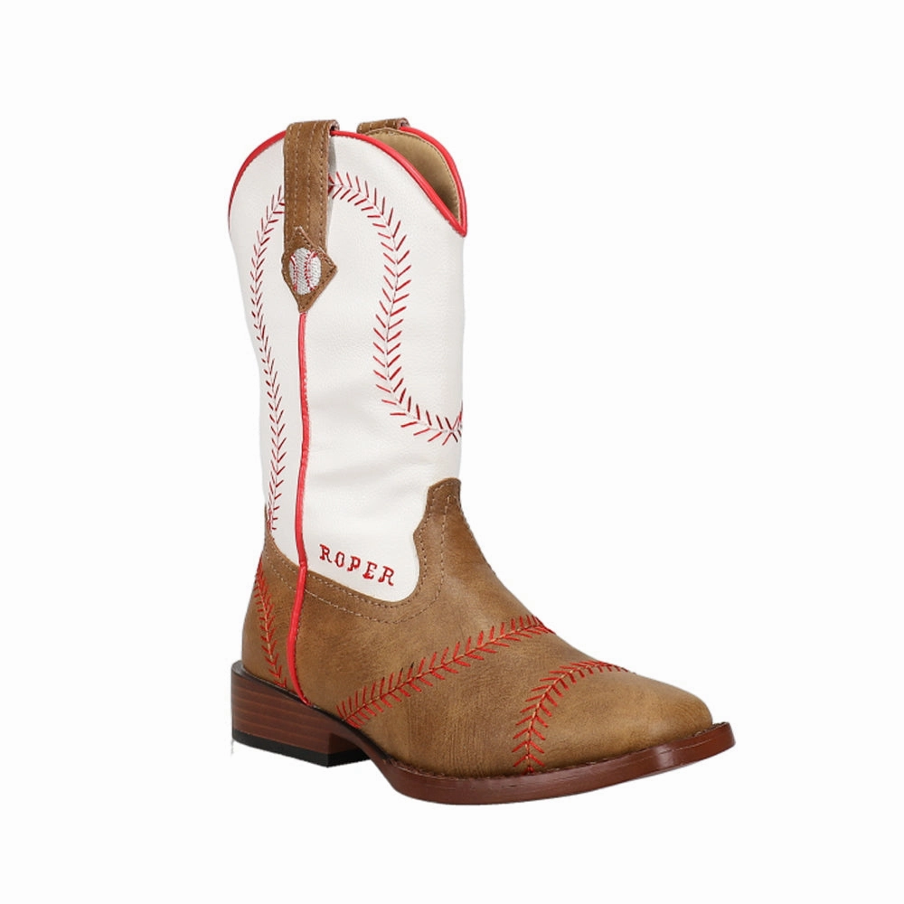 Baseball Square Toe Cowboy Boots (Little Kid) Latex Boots