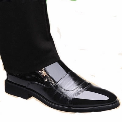 Oxfords With Black Pants NPEZKGC New Spring Fashion Oxford Business Men Shoes Genuine Leather High Quality Soft Casual Breathable Men's Flats Zip Shoes