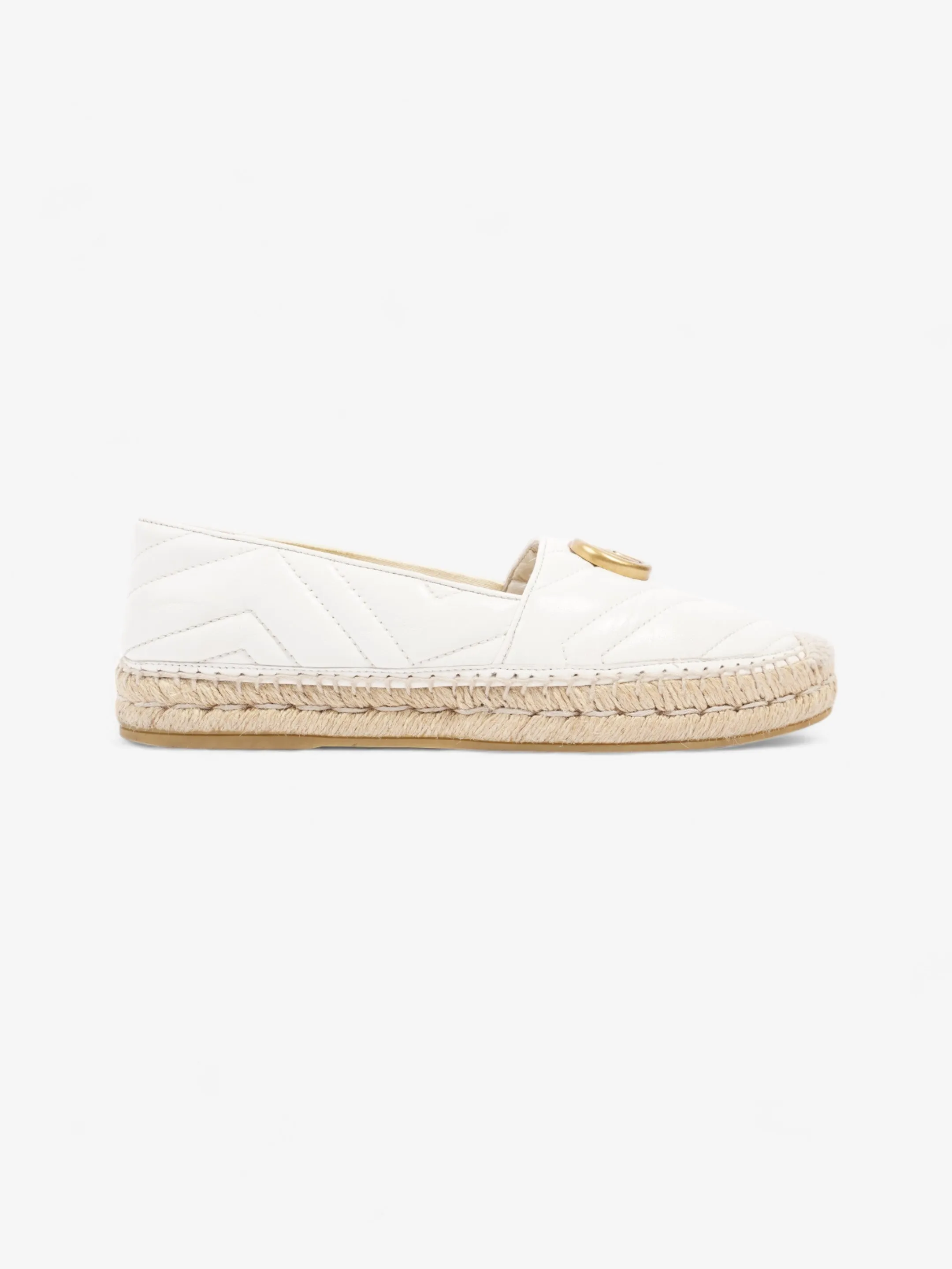 Gucci GG Marmont espadrilles White  Leather EU 38 UK 5 Espadrilles Low Heel