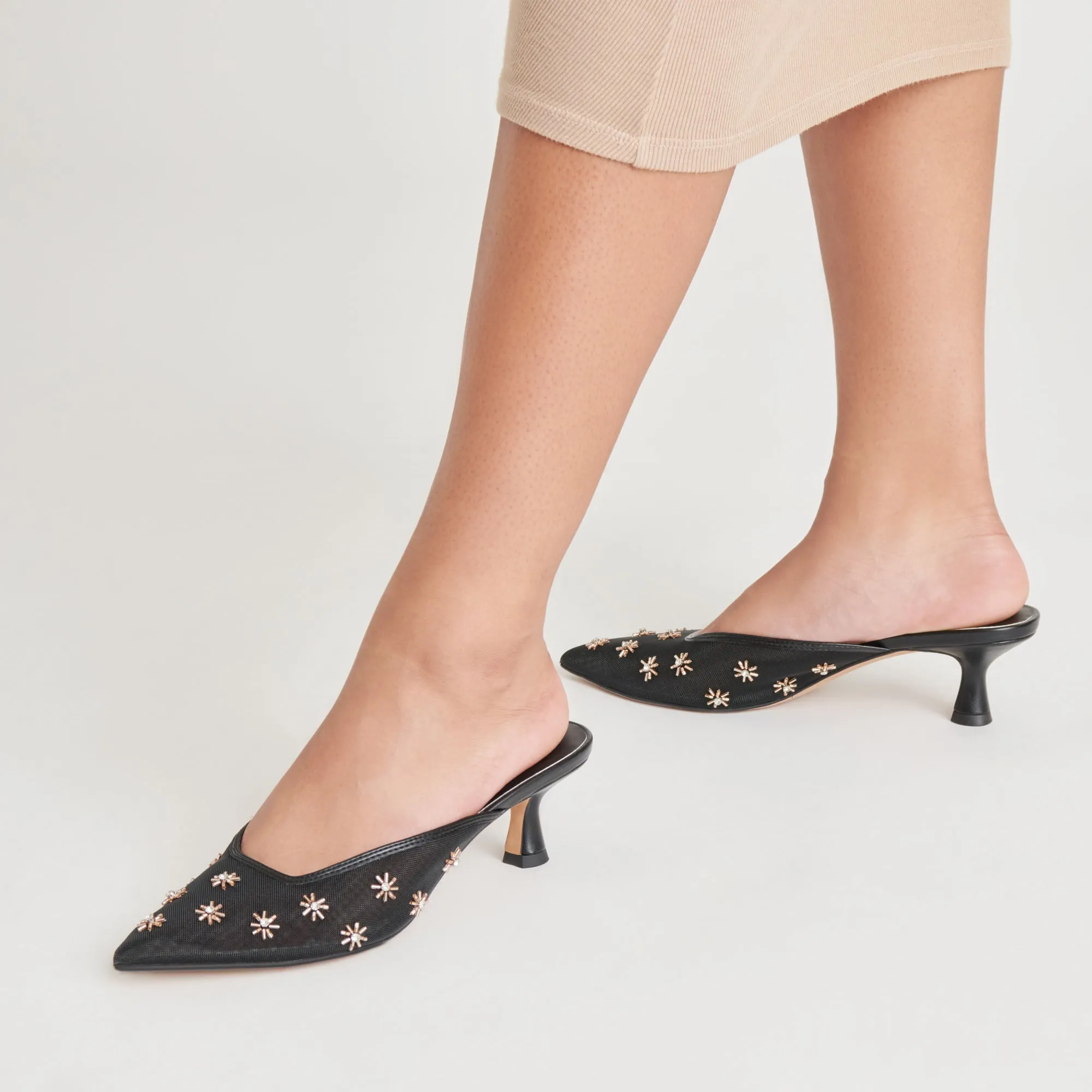 CLARA HEELS BLACK MESH Sexy Feet On High Heels