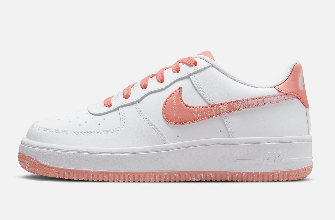 Nike Kid's Air Force 1 LV8 Shoes - White / Light Madder Root / Aura Nike Road Bike Shoes