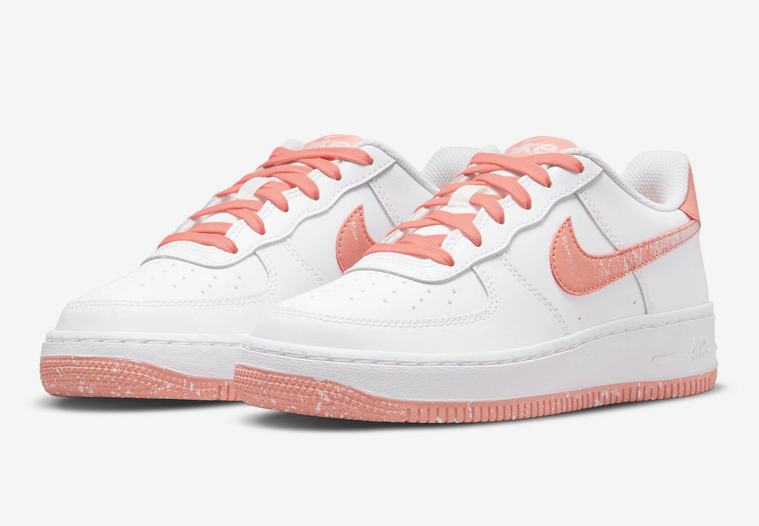 Nike Kid's Air Force 1 LV8 Shoes - White / Light Madder Root / Aura Nike Zoom All Out Shoes
