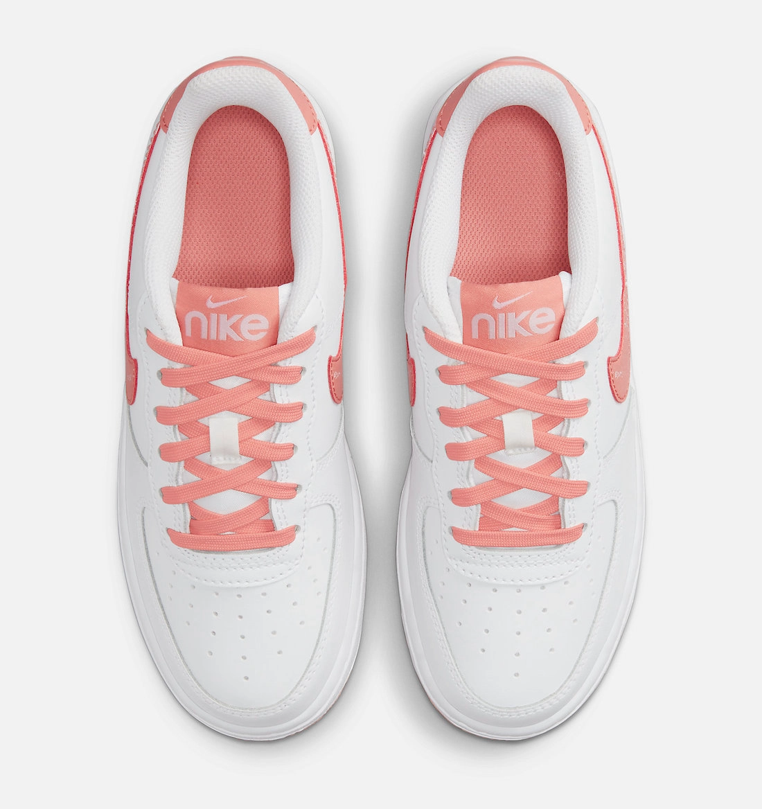 Nike Lego Shoes Nike Kid's Air Force 1 LV8 Shoes - White / Light Madder Root / Aura