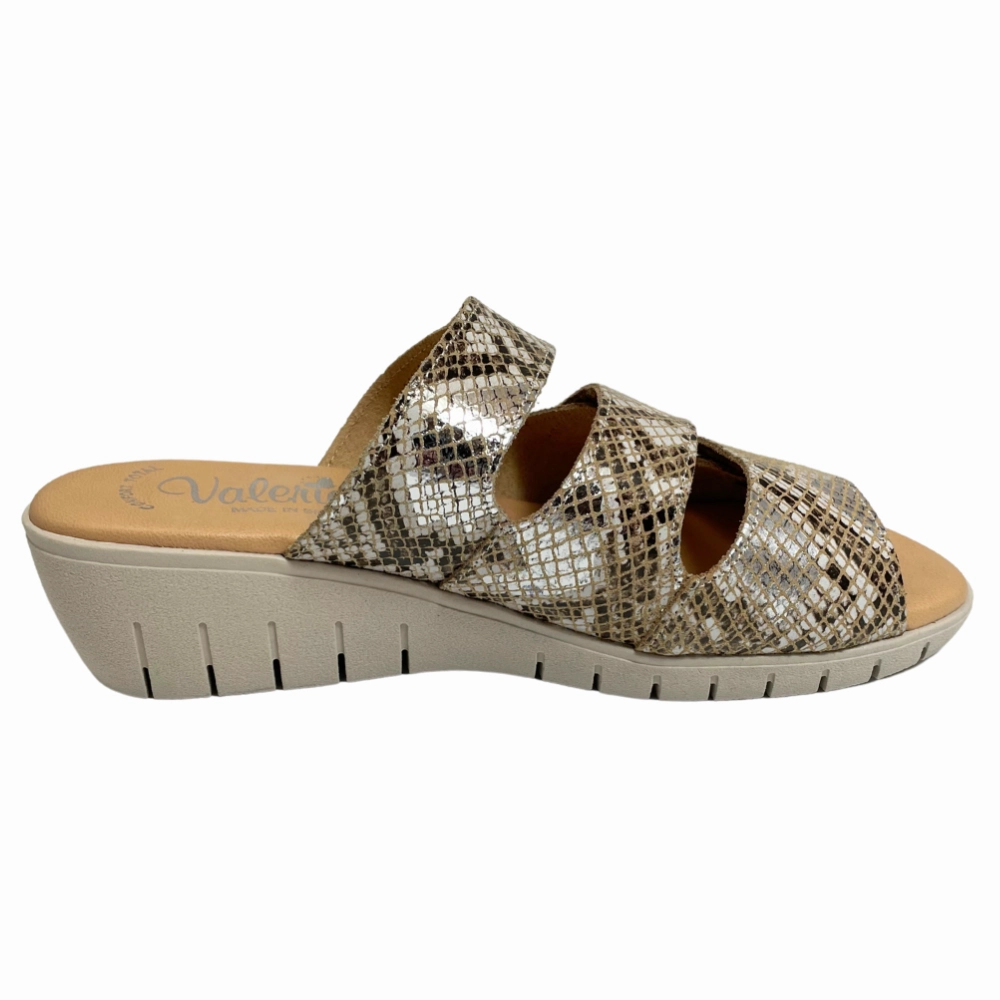 Valeria's Georgette Bronze Soft Leather Sandal (Women's) Sandals Universal