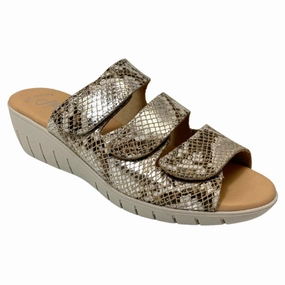 Valeria's Georgette Bronze Soft Leather Sandal (Women's) Berk Sandals