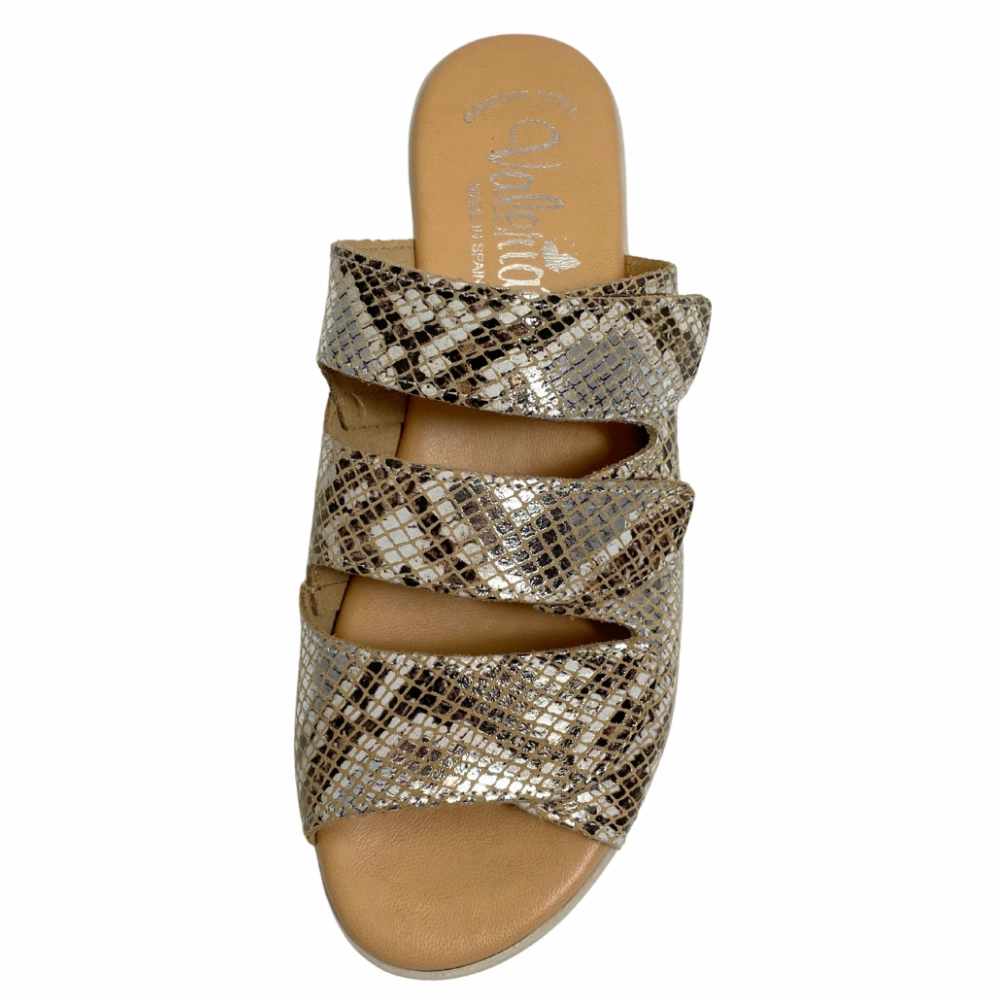 Valeria's Georgette Bronze Soft Leather Sandal (Women's) Sandals Slip On