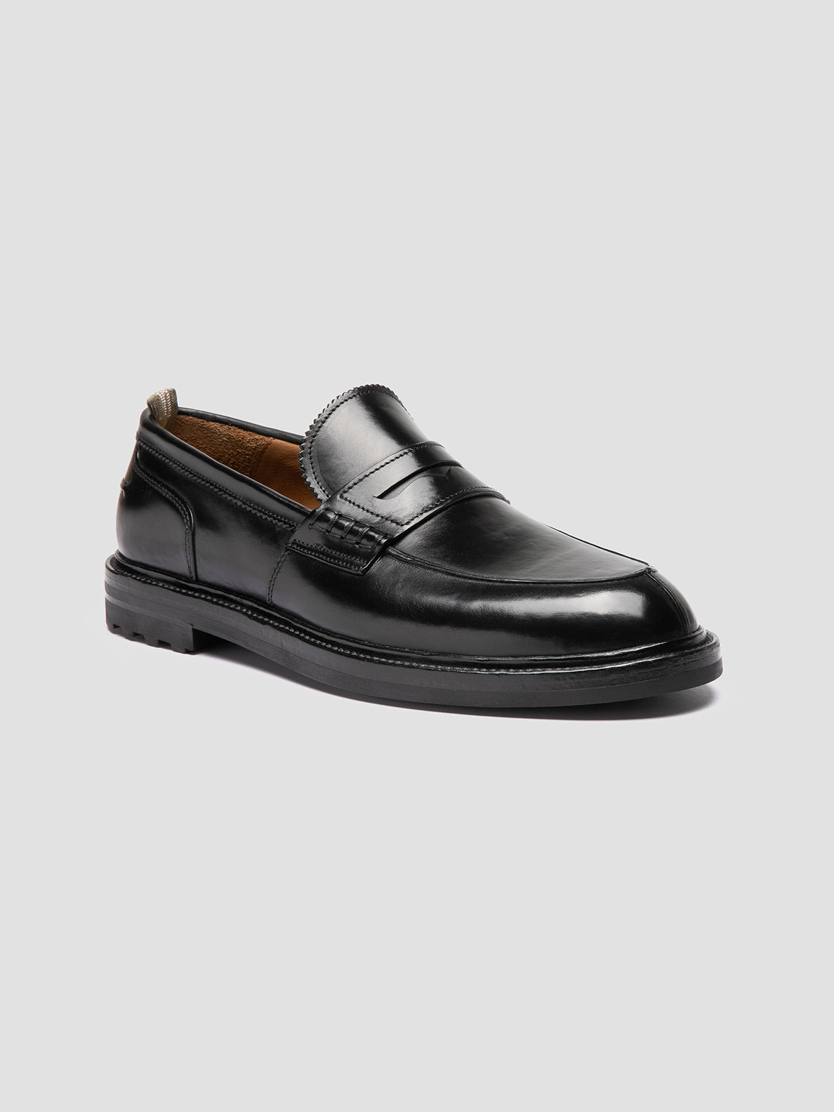 SAX FLEXI 001 - Black Leather Penny Loafers Willa Loafers