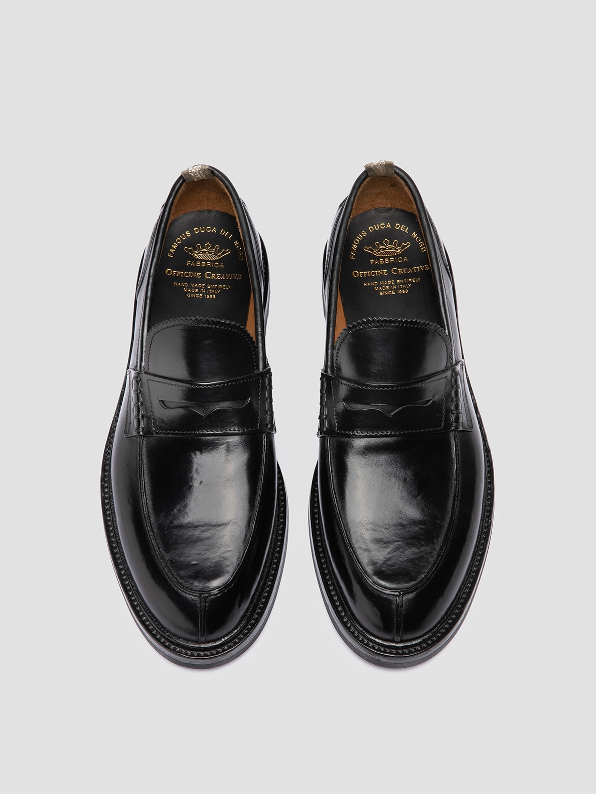 SAX FLEXI 001 - Black Leather Penny Loafers Black And Silver Loafers