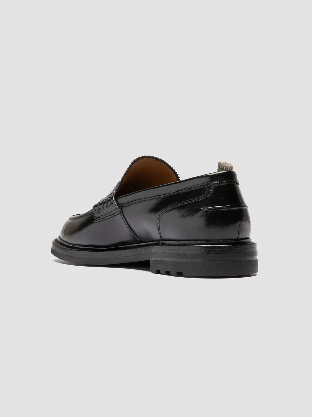 Blakc Loafers SAX FLEXI 001 - Black Leather Penny Loafers
