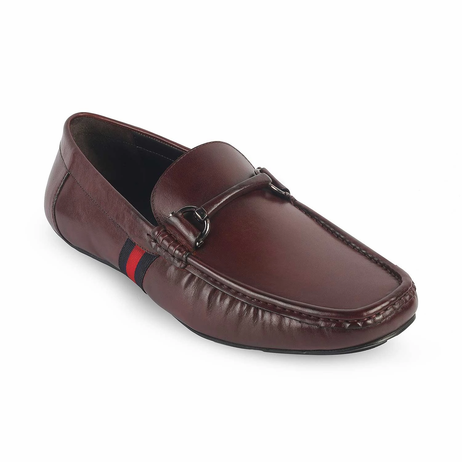 Tresmode Monoco Wine Men's Leather Driving Loafers Valentino Rockstud Loafers
