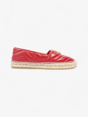 Gucci GG Marmont Espadrilles Red Leather EU 38 UK 5 Mou Espadrilles