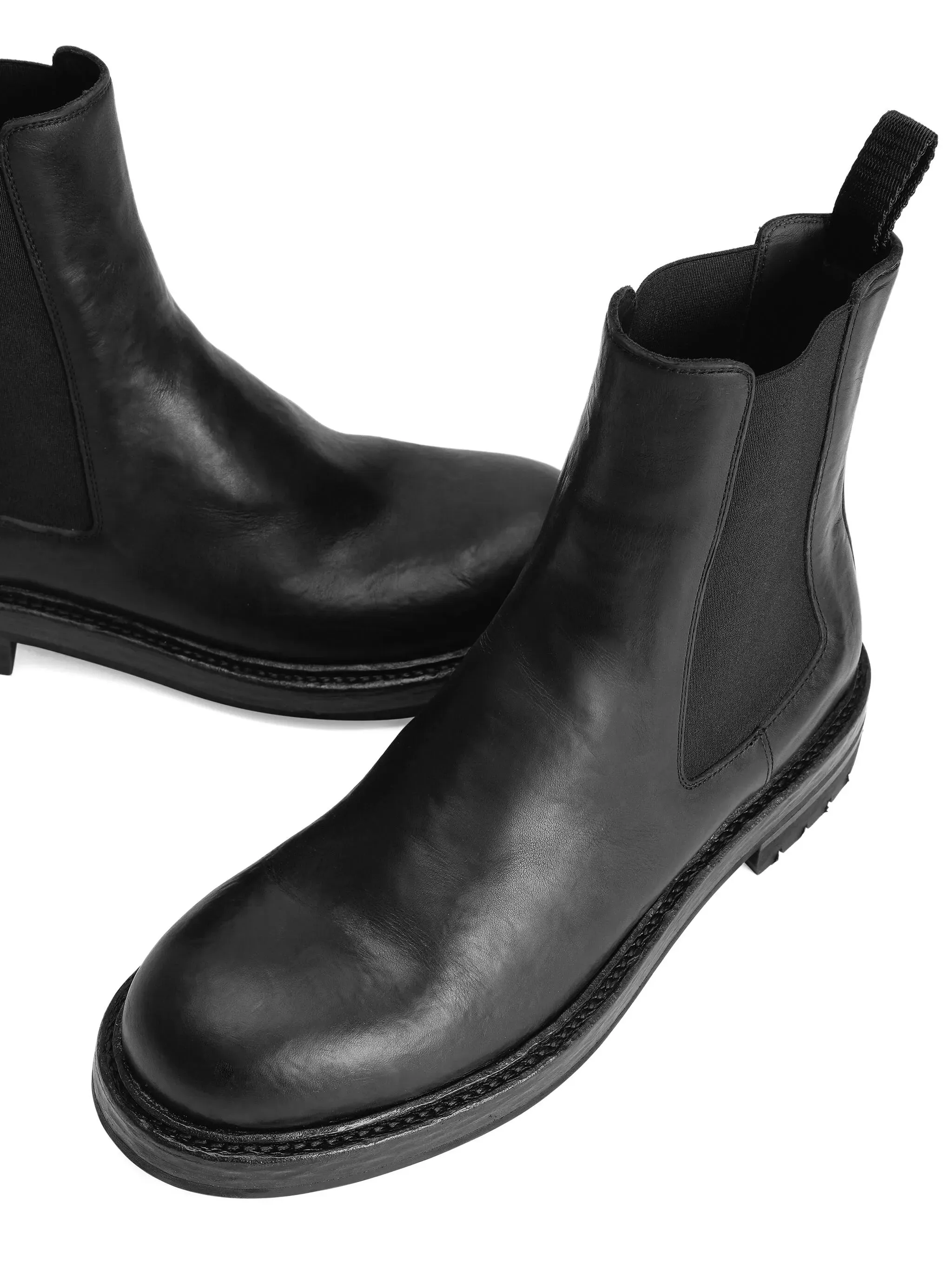 elastic-panel leather boots Wide Fit Ankle Chelsea Boots