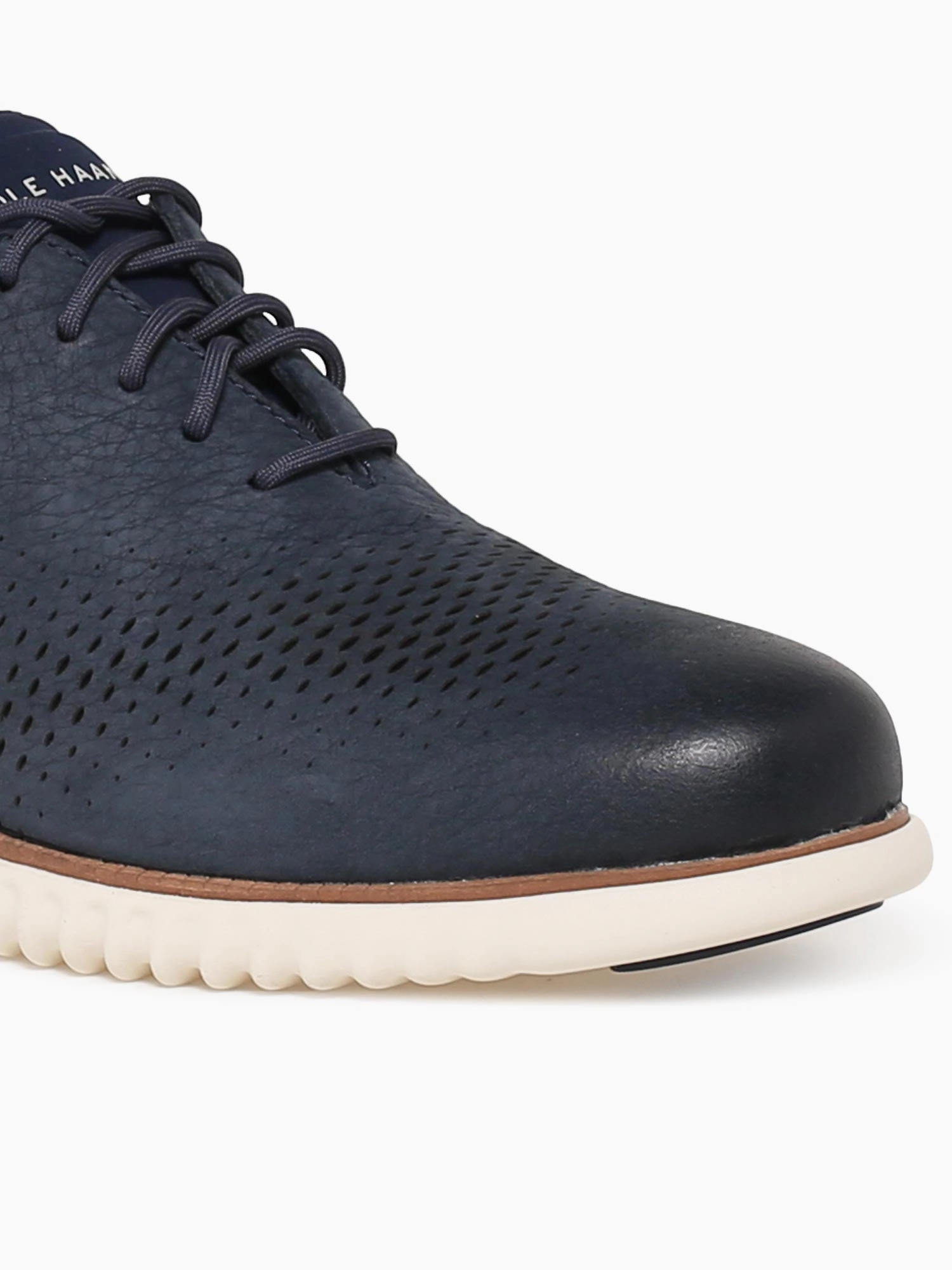 Zerogrand Laser Wing Tip Navy Ivory nbk Oxfords And Derbys