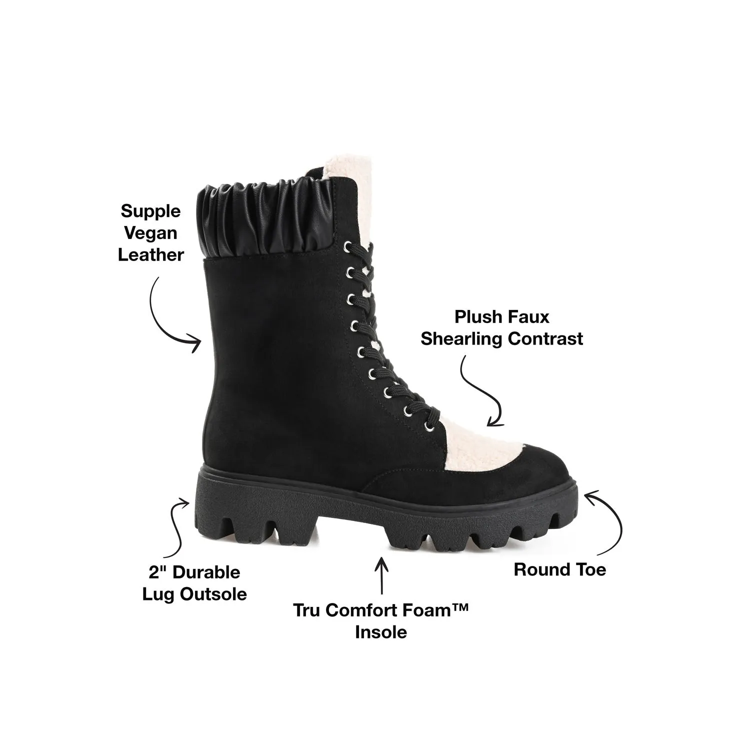 Chunky Heel Platform Combat Boots ELINOR - FINAL SALE (NO EXCHANGES)
