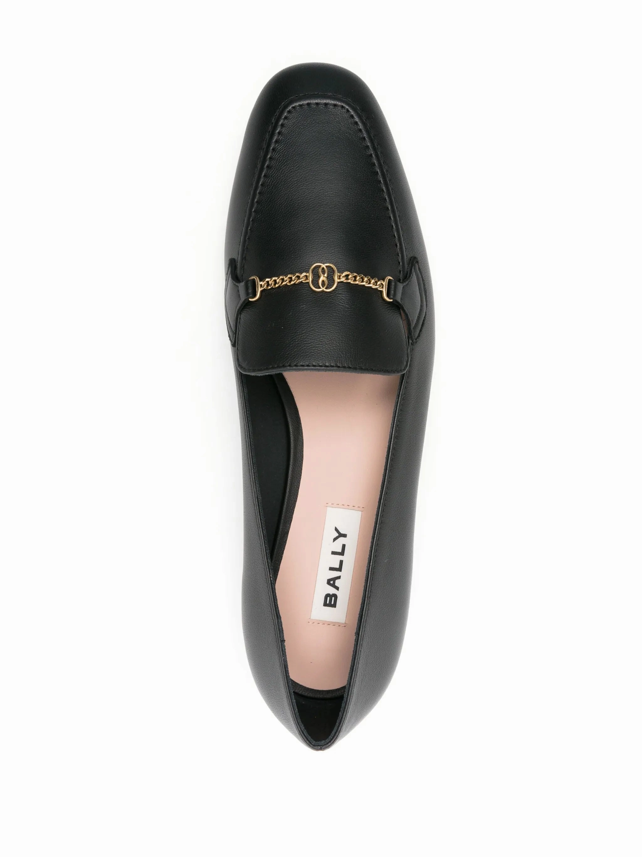 Loafers Define Emblem chain-detail leather loafers