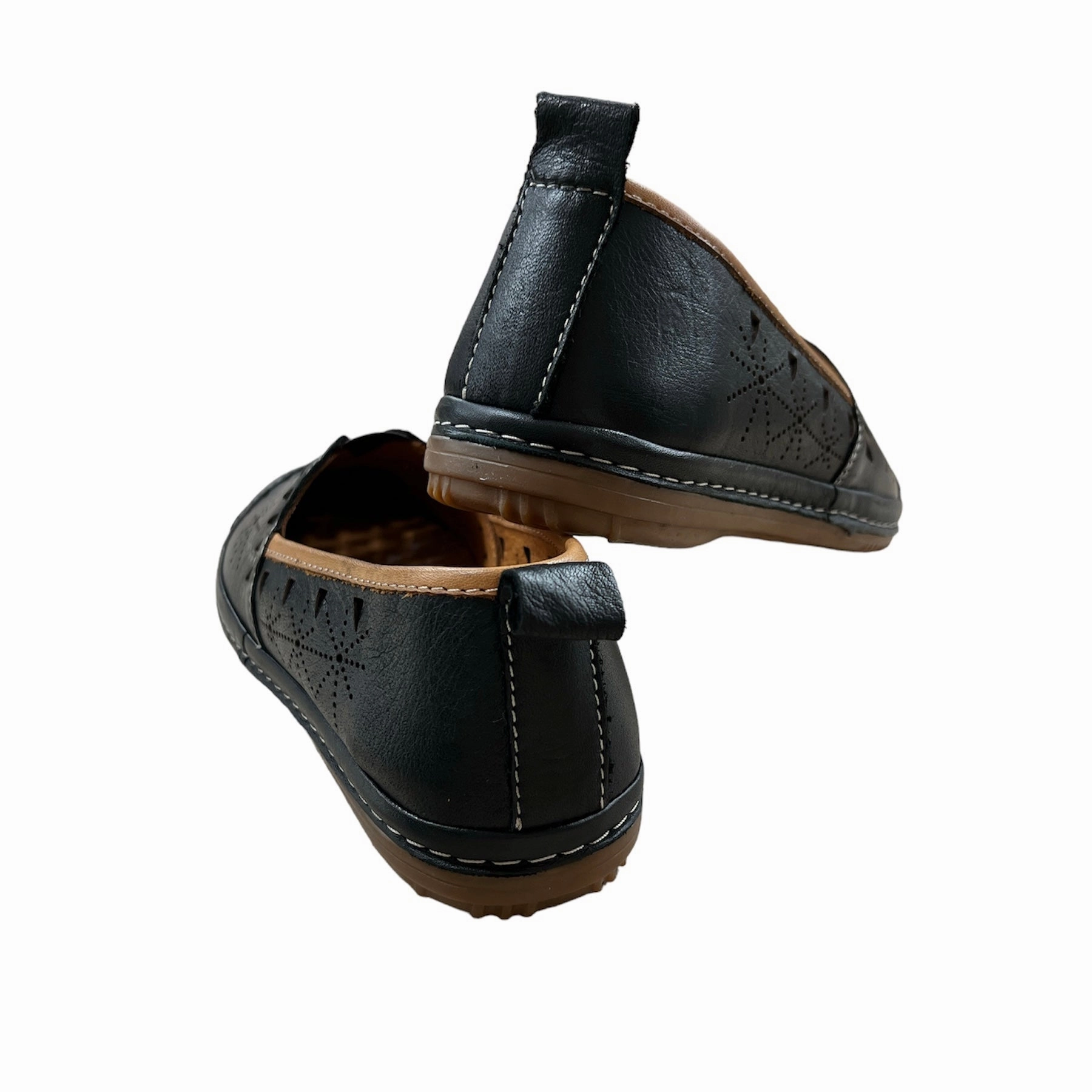 Emily-01 Black Leather Hopara