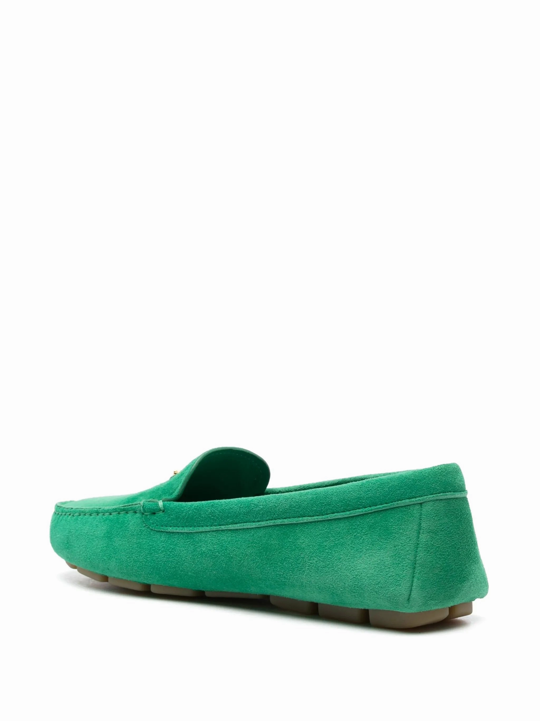 enamel triangle-logo suede loafers Penny Loafers Style