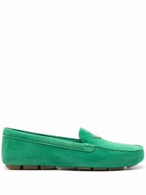 enamel triangle-logo suede loafers Maison Margiela Loafers