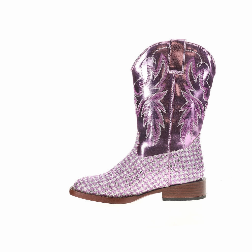Glitter Gleam Round Toe Cowboy Boots (Little Kid-Big Kid) Bzees Boots