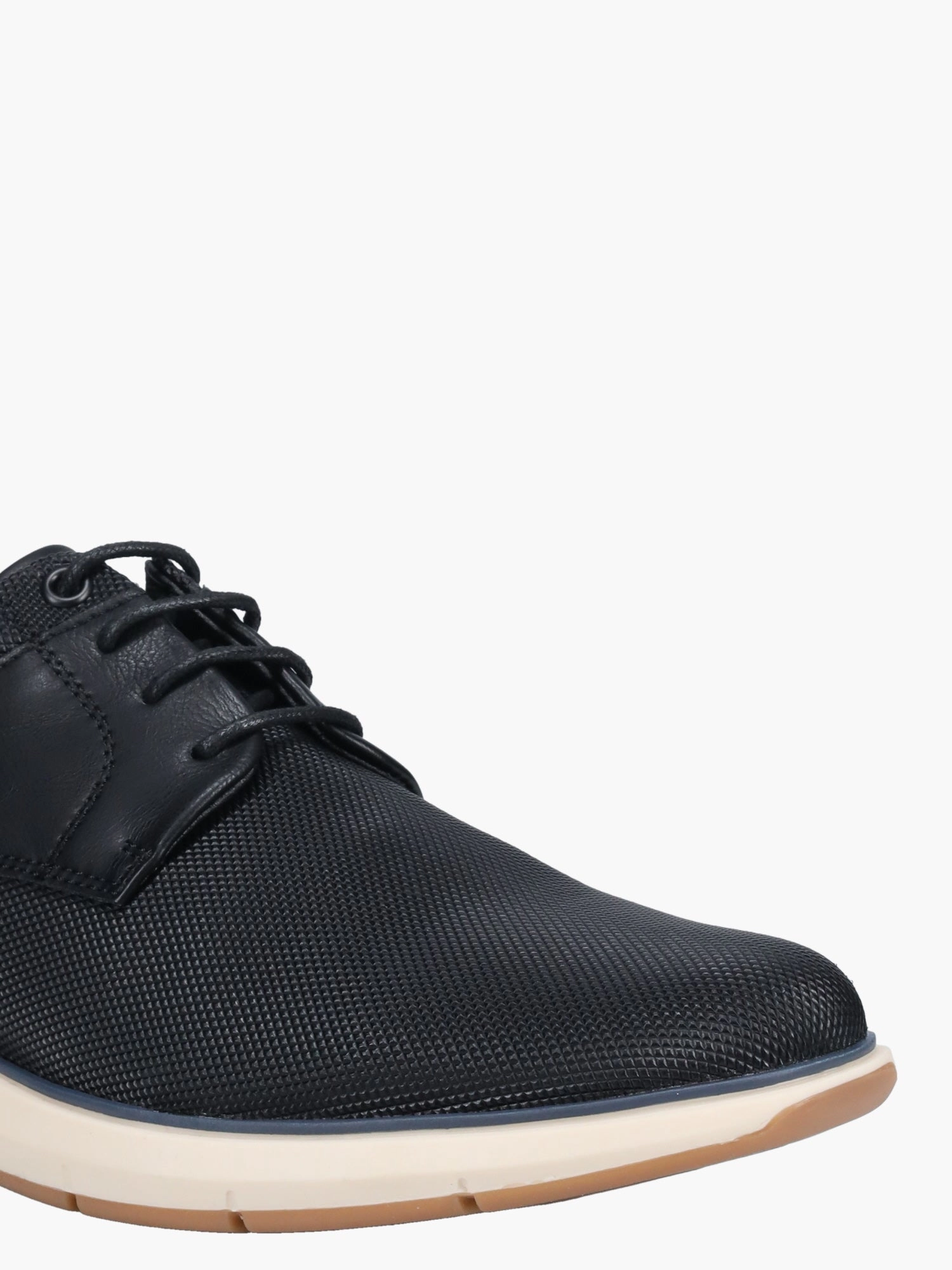 Fabian Black Eco Leather Diamond Slip On Oxfords