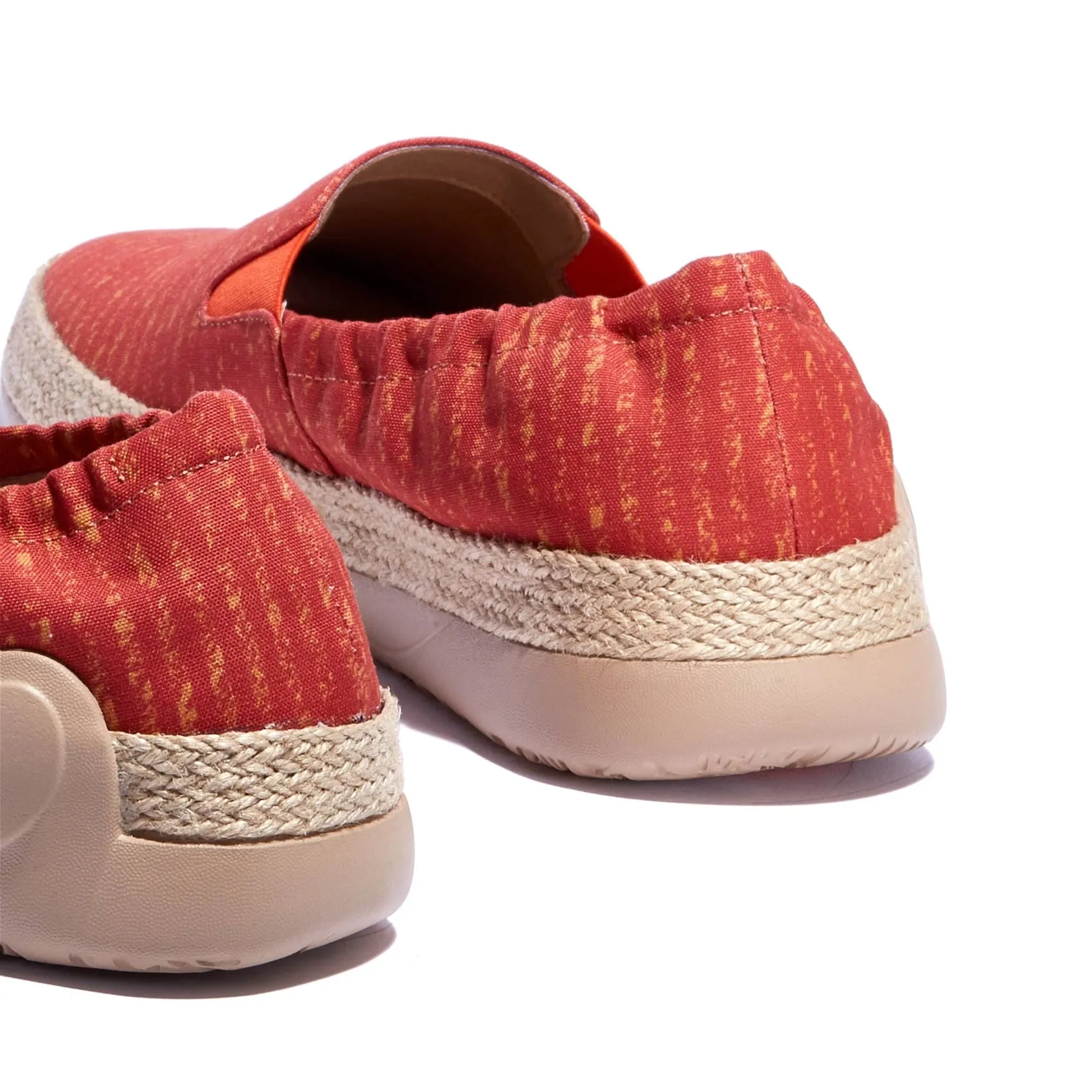 Flat Espadrilles With Ties Burnt Ochre Marbella VI Women