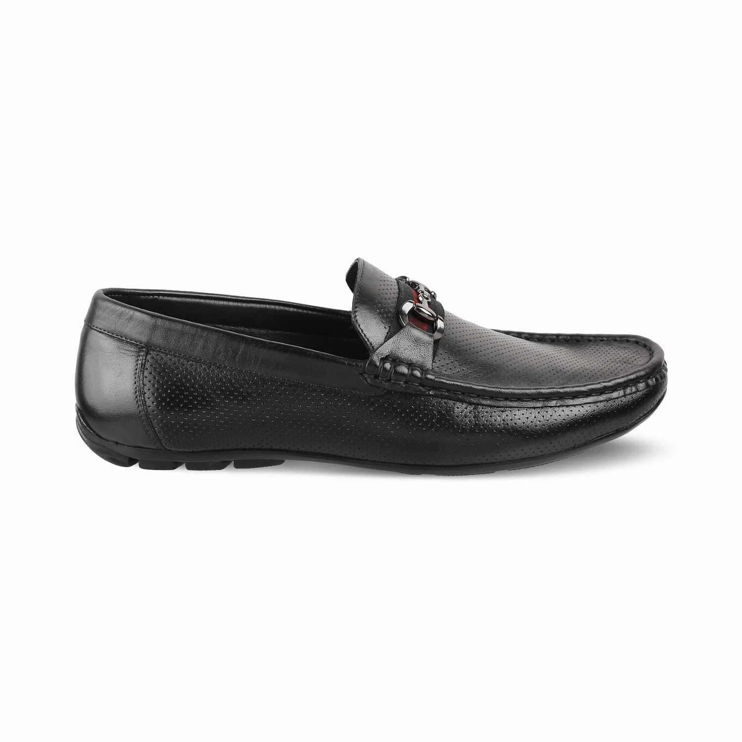 The Rottervam Black Mens Driving Leather Loafer Kids Loafers