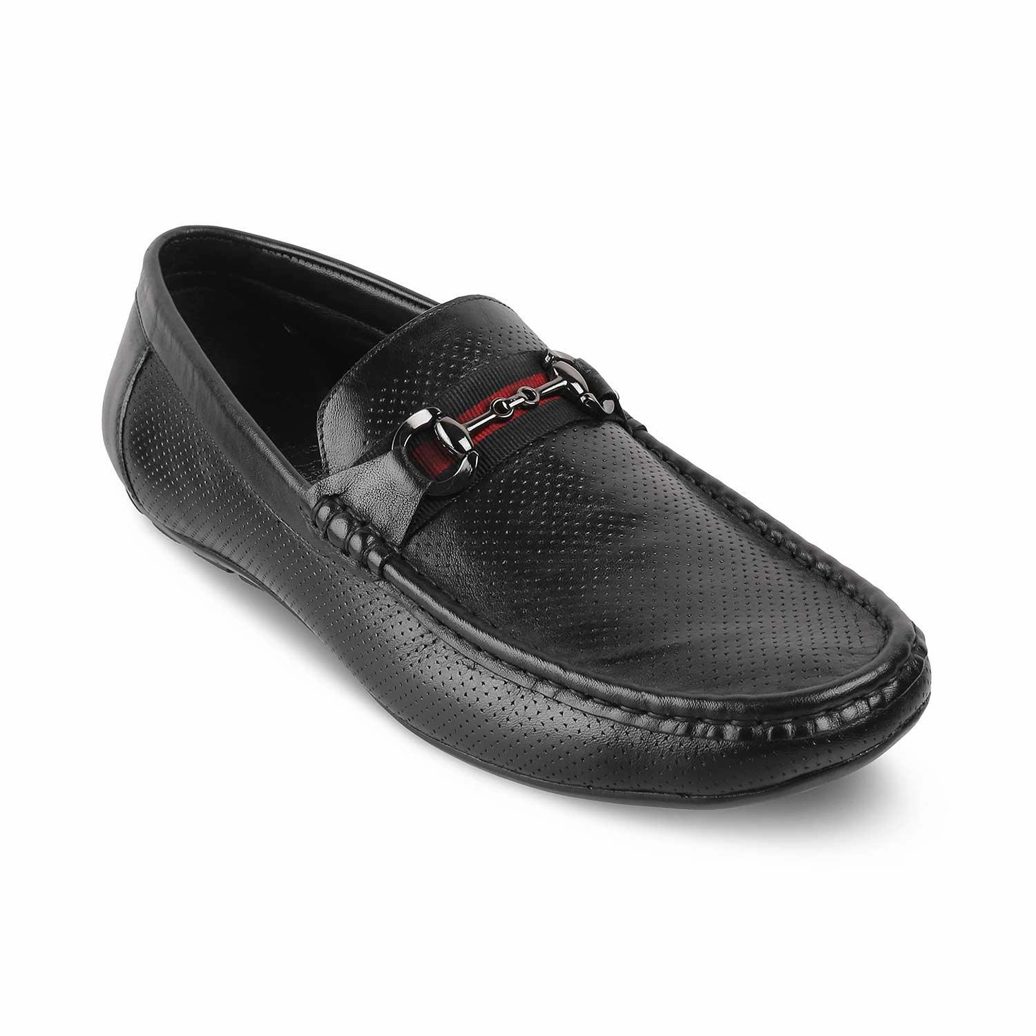 Derby Loafers The Rottervam Black Mens Driving Leather Loafer