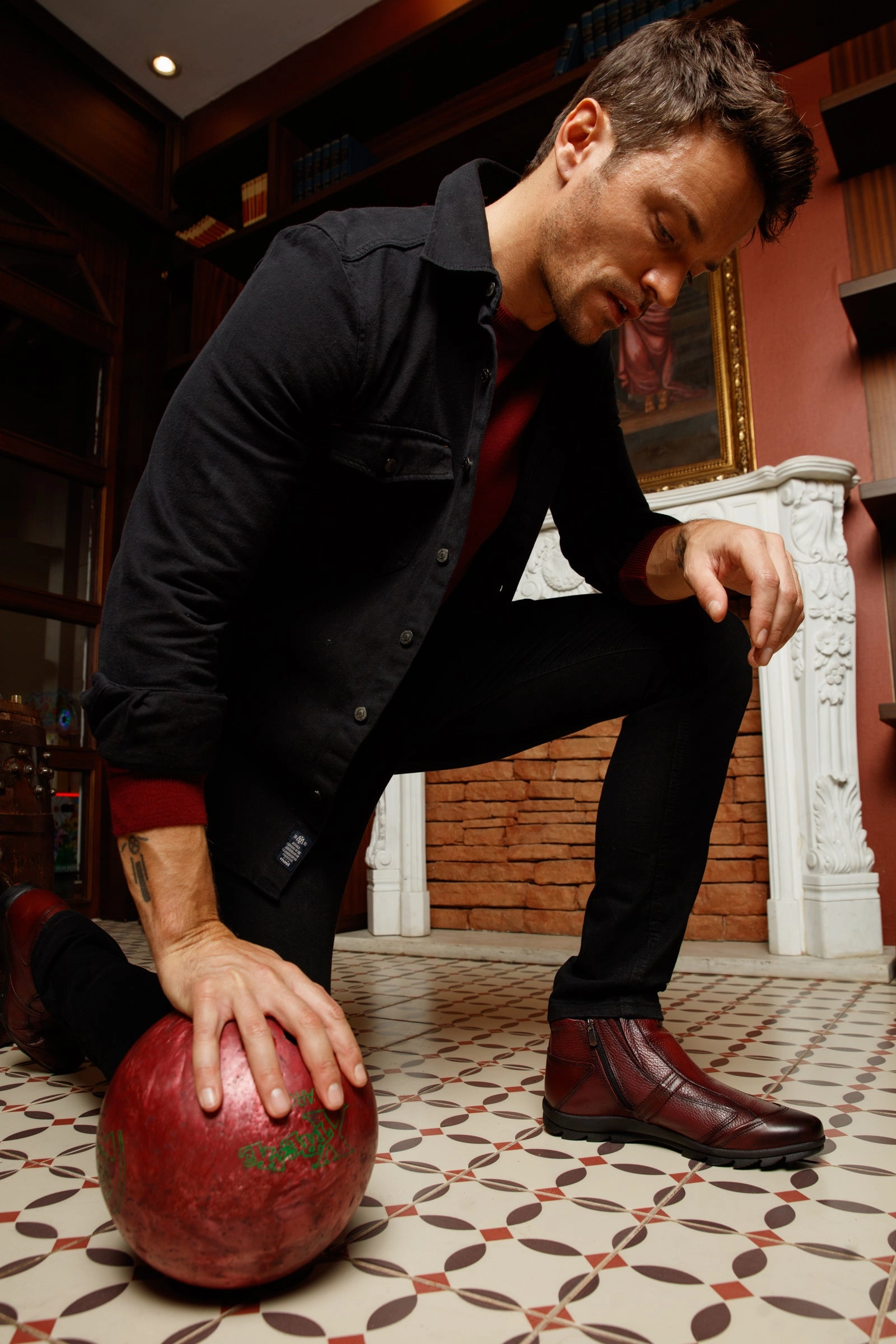 Soft Leather Low Heel Ankle Boots The Montreal Burgundy Leather Casual Zip-Up Ankle Men Boot