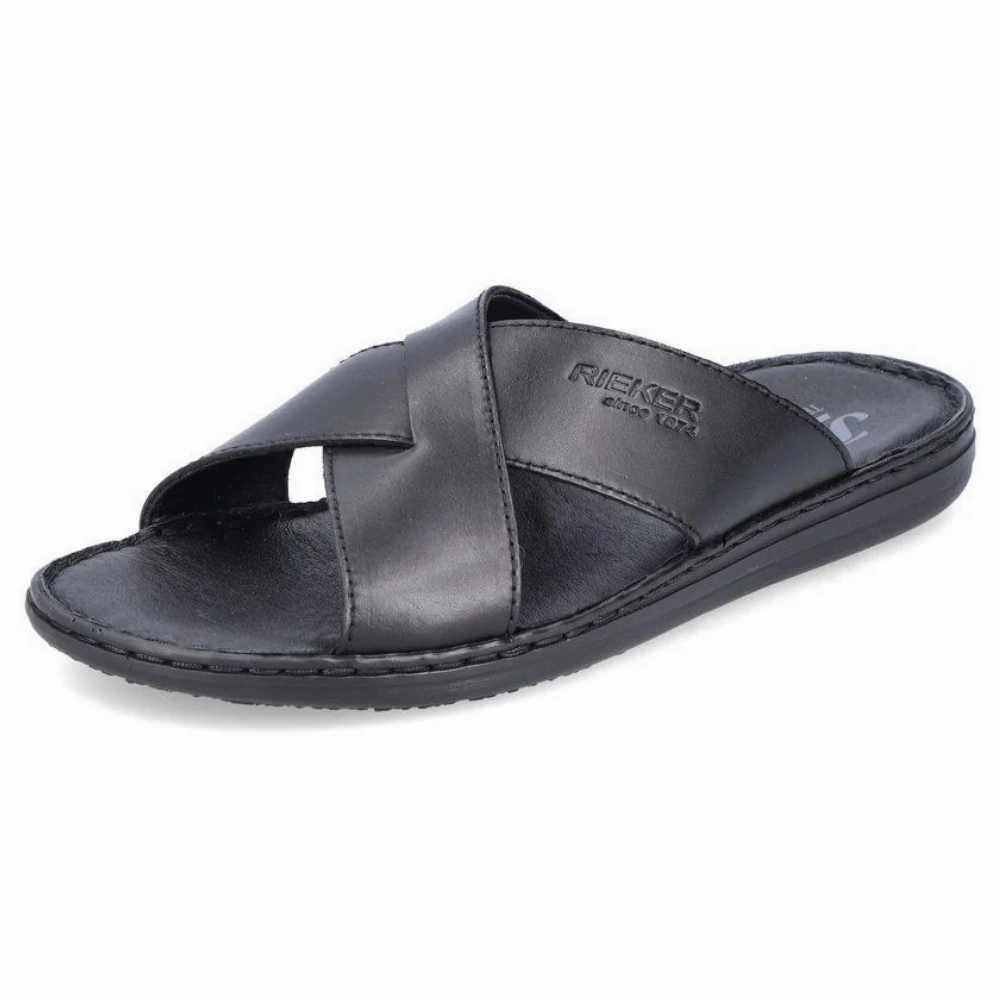 Rieker Christoph 52 Black Slide (Men's) Tide Sandals