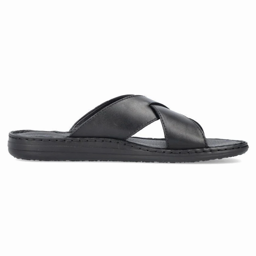 Rieker Christoph 52 Black Slide (Men's) Powerstep Sandals