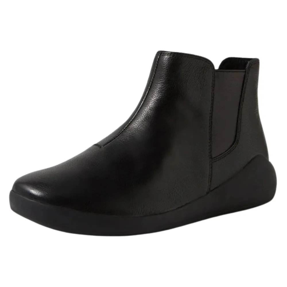 Ziera Yumba Black Metallic Leather Chelsea Boot (Women's) Chelsea Boots Japan