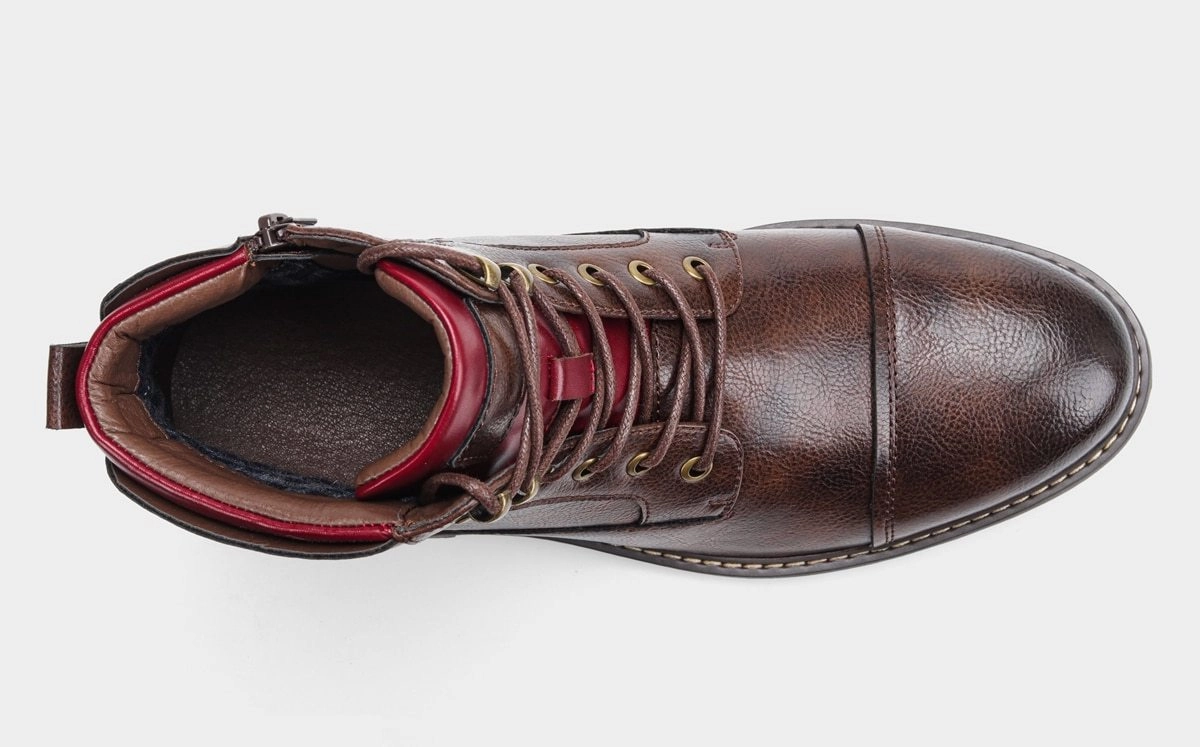 Fur Lined Lace Up Ankle Boots West Louis Brand Comfortable Blue Sole Boots