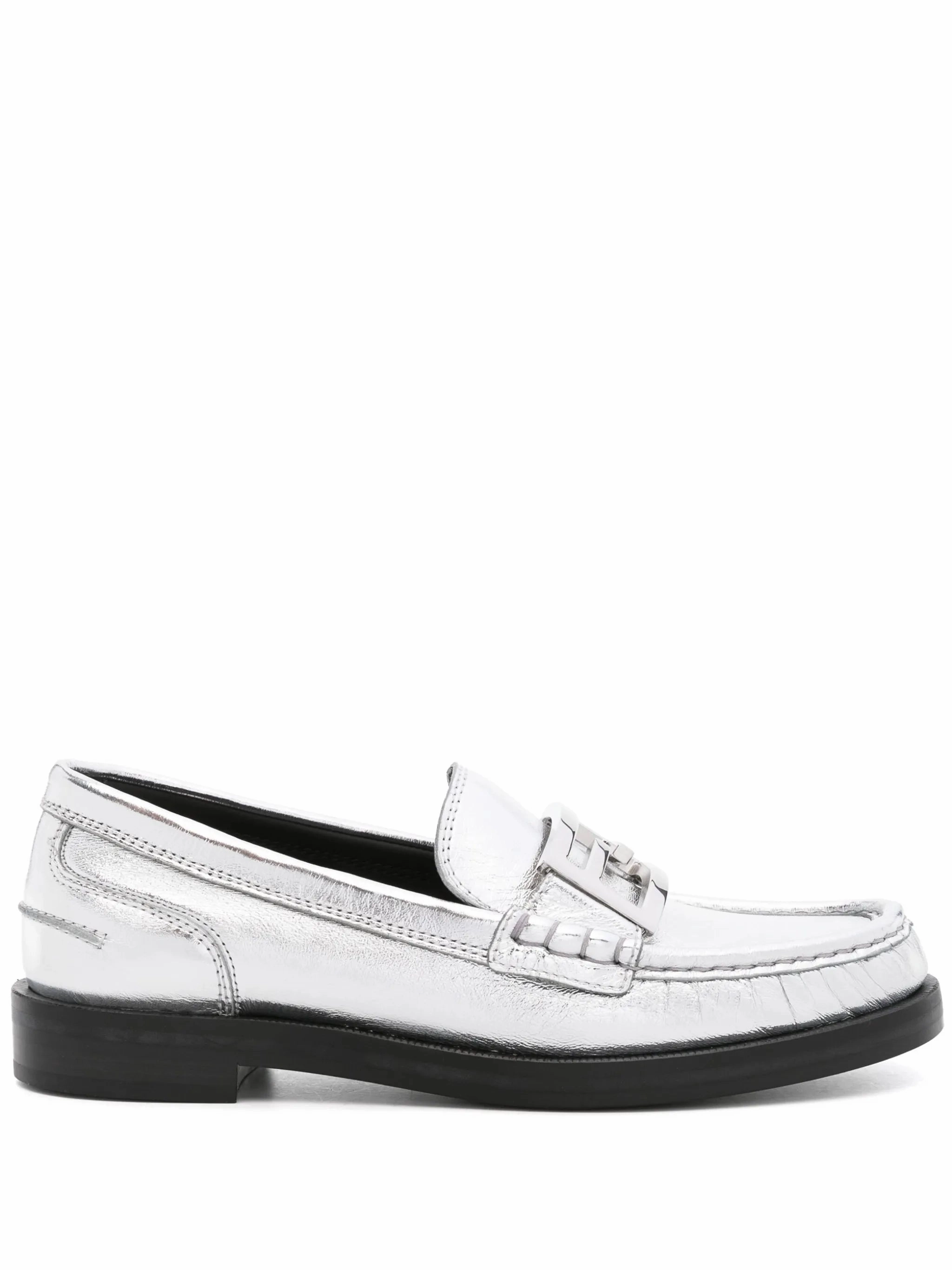 Loafers History Baguette metallic leather loafers