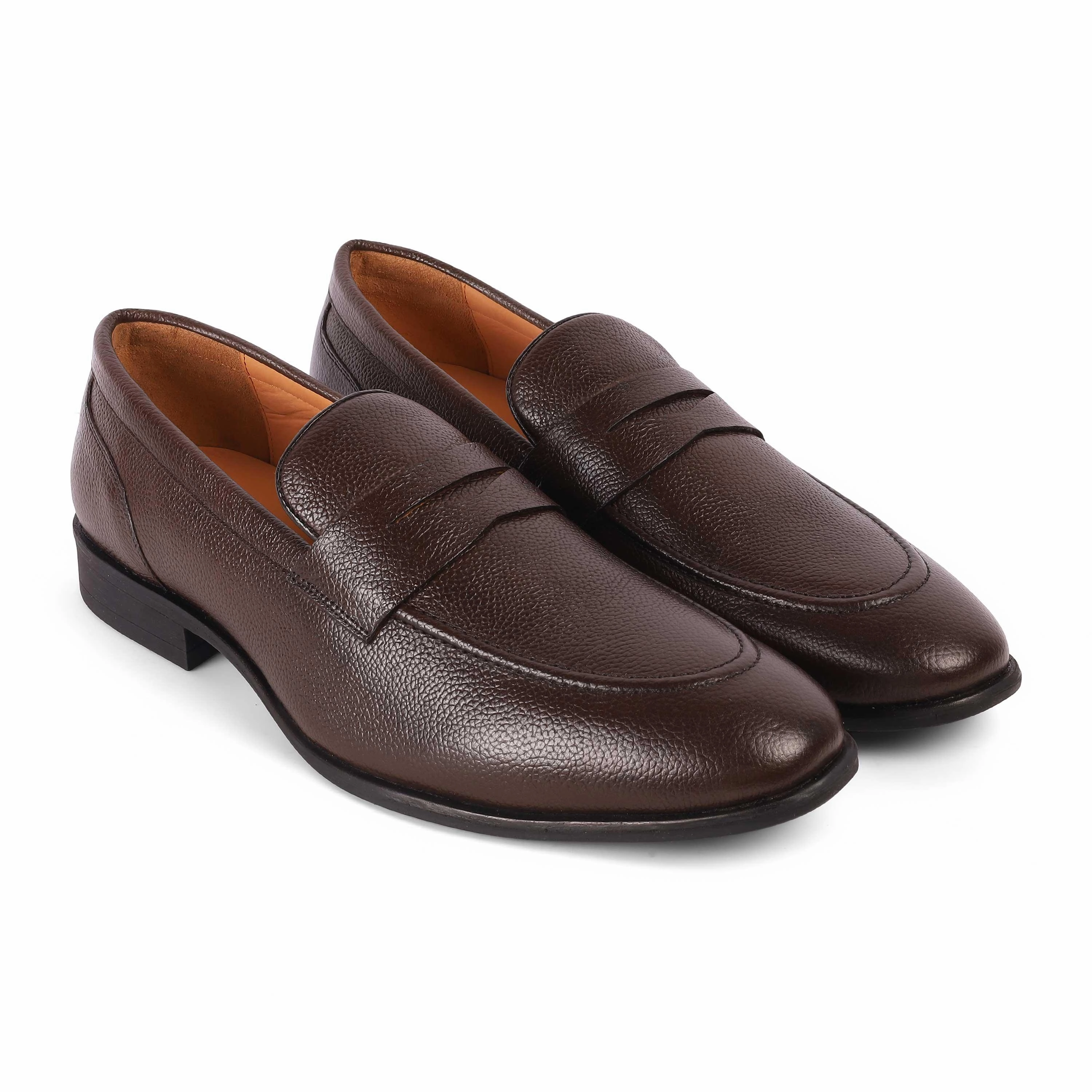 Tresmode Aris Brown Men's Leather Penny Loafers Man In Loafers