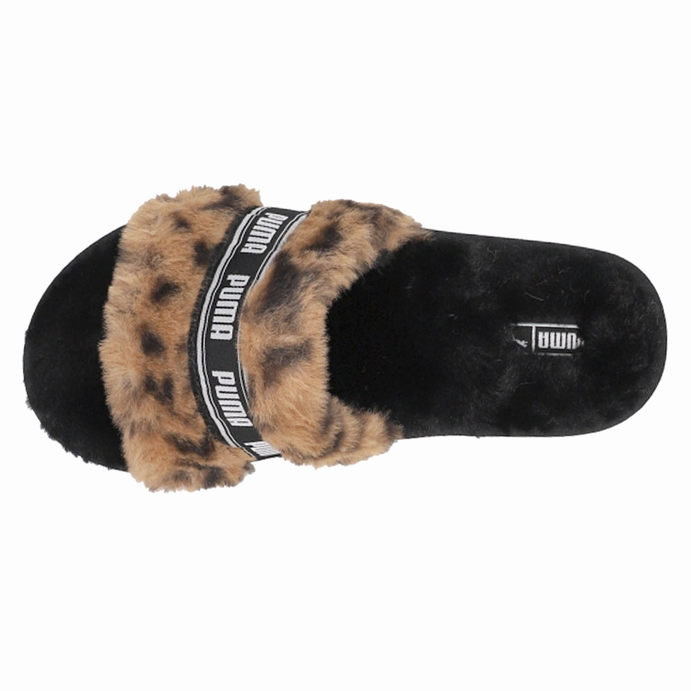 Fluff Cheetah Slide Sandal (Little Kid-Big Kid) Sandals Birkenstocks