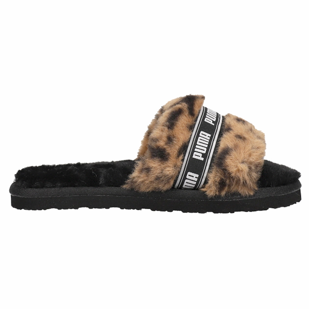 Fluff Cheetah Slide Sandal (Little Kid-Big Kid) Platform Summer Sandals