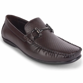 Fortune Brown Casual Loafers For Men HML-10E By Liberty Skull Loafers