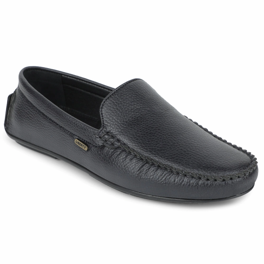 Fortune Navy Blue Casual Loafers For Men AVL-4 By Liberty Loafers Without Socks