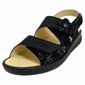 Sandals For Women Belvida Portina Claudia Black Nubuck Sandal (Women's)