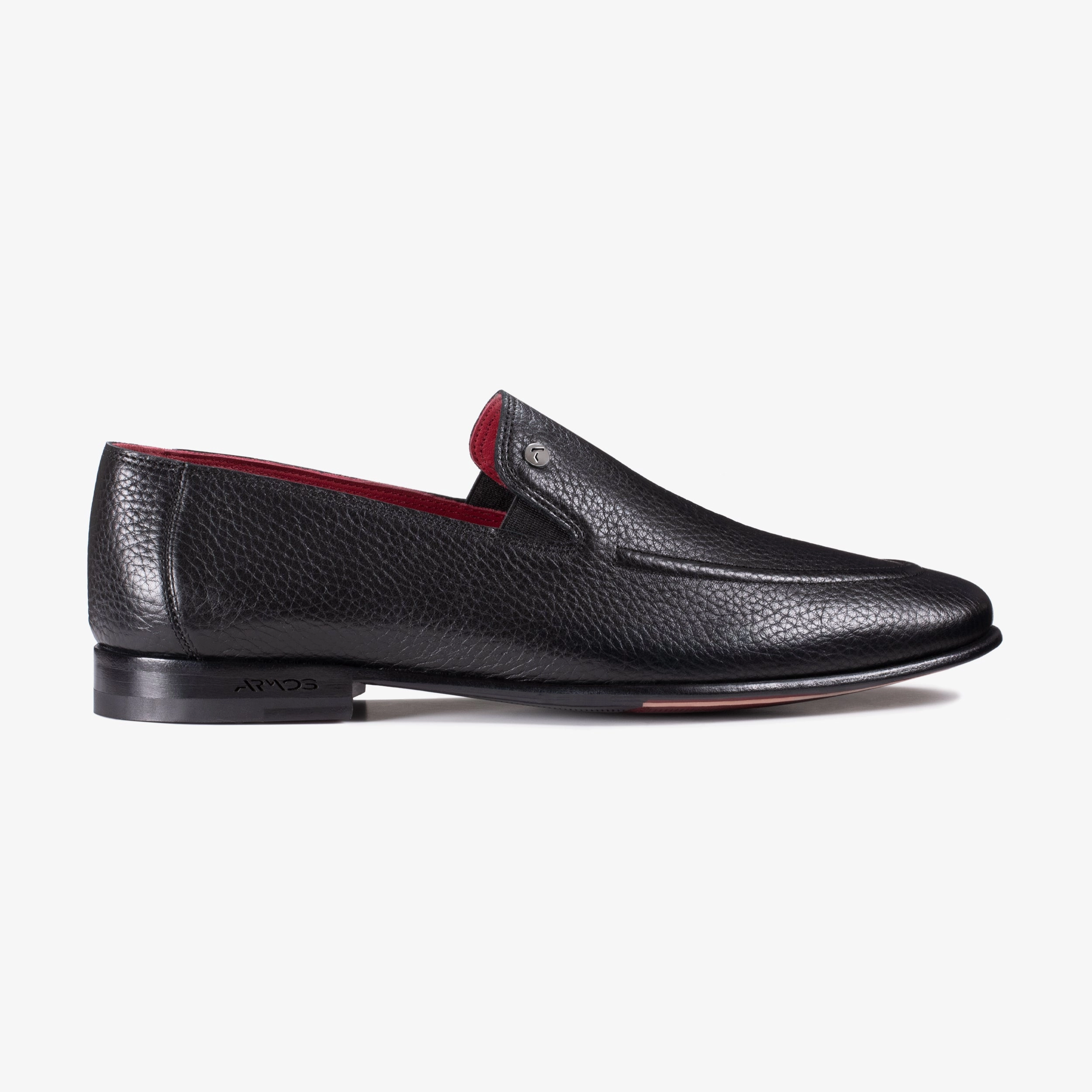 Mens Black Deer Leather Loafer Loafers With A Heel
