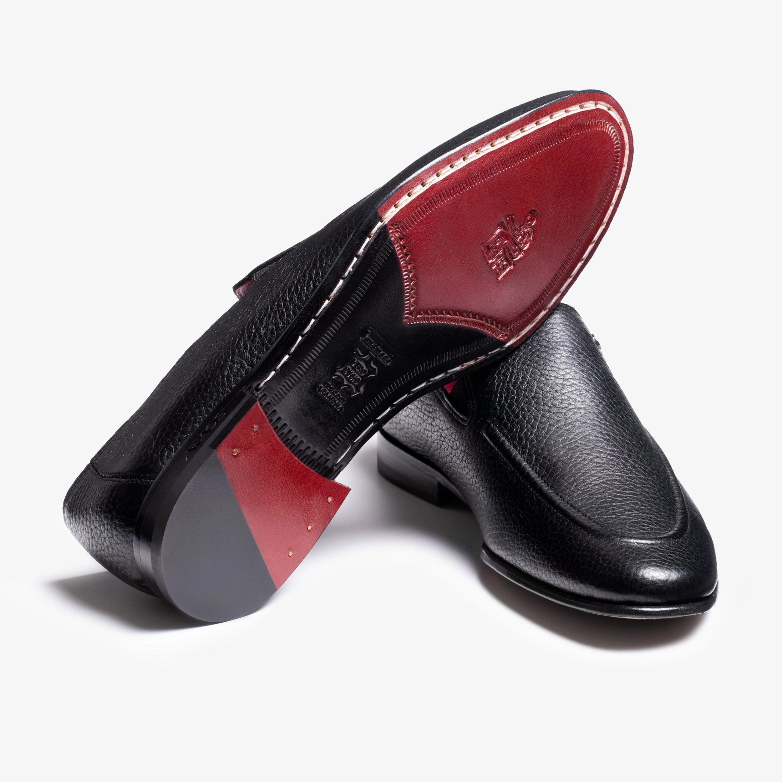 Loafers With Slacks Mens Black Deer Leather Loafer